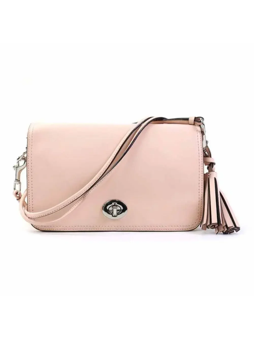 Auth Coach Shoulder Bag Pink/Silver #340643C11B